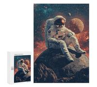 Astronaut on Asteroid in Space Puzzle 1000 Pièces Educa Jouet en Bois Cadeau Unique Décoration Intérieure Jeu Éducatif Challenge Toy Adultes Et Enfants À Partir De 14 Ans 300 PCS