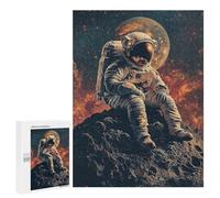 Astronaut on Asteroid with Planet Background Puzzle 1000 Pièces Educa Jouet en Bois Cadeau Unique Décoration Intérieure Jeu Éducatif Challenge Toy Adultes Et Enfants À Partir De 14 Ans 500 PCS