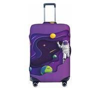 Astronaut on Mission in Outer Space - Housses de protection élastiques pour valises de 18 à 32 pouces, Noir, Mediano