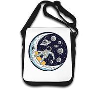 Astronaut Skateboarding On The Moon Sac à bandoulière Blanc