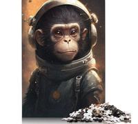 Astronaut Space Monkey Puzzles 1000 Pièces Cadeau Unique Jeu Éducatif Défi Jouet À De Qualité Supérieure Peinture Art pour Adultes Et Enfants 1000pcs (38x26cm)