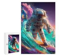 Astronaut Surfing Cosmic Wave Puzzle 1000 Pièces Educa Jouet en Bois Cadeau Unique Décoration Intérieure Jeu Éducatif Challenge Toy Adultes Et Enfants À Partir De 14 Ans 1000 PCS
