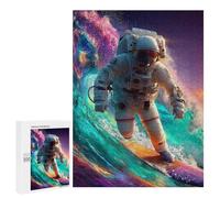 Astronaut Surfing Cosmic Wave Puzzle 1000 Pièces Educa Jouet en Bois Cadeau Unique Décoration Intérieure Jeu Éducatif Challenge Toy Adultes Et Enfants À Partir De 14 Ans 500 PCS
