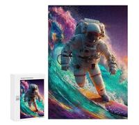 Astronaut Surfing Cosmic Wave Puzzle 1000 Pièces Educa Jouet en Bois Cadeau Unique Décoration Intérieure Jeu Éducatif Challenge Toy Adultes Et Enfants À Partir De 14 Ans 300 PCS