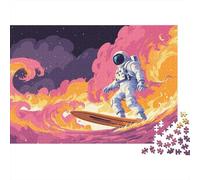Astronaut Surfing in Space Puzzle 1000 Pièces Educa Jouet en Bois Cadeau Unique Décoration Intérieure Jeu Éducatif Challenge Toy Adultes Et Enfants À Partir De 14 Ans 38x26cm/1000pcs