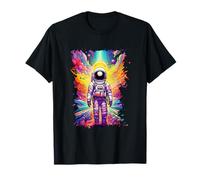Astronaut Walking In Space Colorful Psychedelic Galaxy T-Shirt