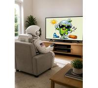 Astronaut Watching TV Fitness Journal - Breakfast League: Workout Log and Training Tracker - Gym Planner and Progress Notebook