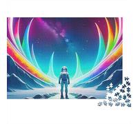 Astronaute 1000 pièces Puzzle Difficile pour Adultes, Astronaute Marchant vers Un Portail Cosmique coloré, épais Robuste Haute qualité Vibrant Anti-Stress Jeu 52x38cm/1000pcs