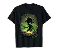 Astronaute Alien DJ, Alien DJing in Space, EDM Alien Rave T-Shirt