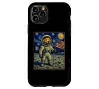 Astronaute américain Golden Retriever Moon Landing Space Art Coque pour iPhone 11 Pro
