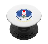 Astronaute Anniversaire 7 Years Old Boys Time to Blast Off I'm 7 PopSockets PopGrip Adhésif
