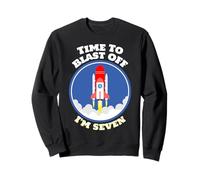 Astronaute Anniversaire 7 Years Old Boys Time to Blast Off I'm 7 Sweatshirt