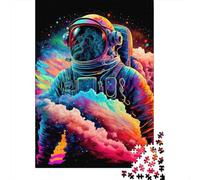 Astronaute Art Spatial Puzzle 1000 Pièces Papier pour Adultes Jeu de Puzzle 1000 Pièces Décoratif Famille Relaxation Cadeau 38x26cm/1000pcs