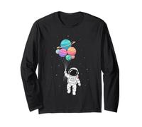 Astronaute avec Ballons Planétaires dans Un Système Manche Longue