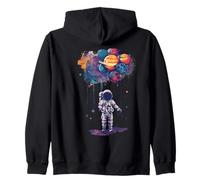 Astronaute avec Ballons planètes Système Solaire Espace Sweat à Capuche