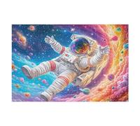 Astronaute Blanc dans l'espace 1000 Pieces Casse-tête Personne Âgée en Carton Épais Haute Densité Facile Débutant Thérapie Occupationnelle Anti-Stress Petit Prix 1000 PCS