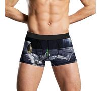 Astronaute Boire de la bière sur la lune Mens Boxers Slip Imprimé Trunks Short Pants Sous-vêtements Sport Gym Underpants Style2843, Comme indiqué sur la photo, XL