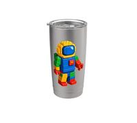Astronaute Brique Jouets de construction Brique Brique Builder Build Briques Gobelet isotherme en acier inoxydable double paroi