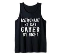Astronaute by Day Gamer by Night Cadet Space Station Voyage Débardeur