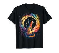 Astronaute Cat Space Imaginaire Graphique coloré T-Shirt Graphique avec Valeur, Homme, Noir, M