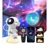 Astronaute Ciel étoilé Projecteur d'étoiles Lumière de nuit Nébuleuse-Galaxie Lampe LED Haut-parleur musical Projecteur de lumière lunaire Chambre Décoration Cadeau