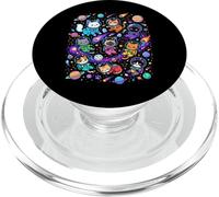 Astronaute coloré Chats Galaxie planètes étoiles Kawaii PopSockets PopGrip pour MagSafe