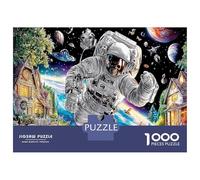 Astronaute dans Espace Fantastique 1000 Pièces Coffret Puzzle Art de Science-Fiction Puzzle Carton Extra-épais - Anti-Stress Voyage, Noël Cadeau 12+, Entraînement Cérébral Sympa 52x38cm/1000pcs