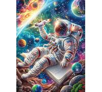 Astronaute dans la galaxie cosmique 1000 Pieces Casse-tête Expert Confirmé En Carton Sans Déformation Conte de fées animal magique Très Difficile Niveau Expert Jeu De Société Collection Cadeau Premium