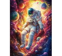Astronaute dans la Galaxie with Planets 500 Pièces Puzzle Personne Ã‚gée en Carton Anti-Déchirure Mythes fantastiques Facile Débutant Anti-Stress Thérapie Occupationnelle Cadeau Annivers