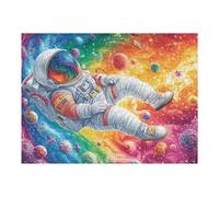 Astronaute dans l'espace de la Galaxie 500 Pieces Casse-tête Adolescent en Carton Rigide Anti-Déchirure Difficulté Moyenne Activité Éducative Passe-Temps Cadeau Anniversaire 500 PCS
