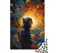 Astronaute dans Une Explosion Cosmique Puzzle 1000 Pièces pour Hobbyistes W nd, Carton Solide, Décoration Murale Maison, Cadeau Festival Printemps, Jeu Cérébral 52x38cm/1000pcs