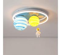 Astronaute De Dessin Animé Minimaliste Enfants Plafonniers Encastrés Moderne Nordique Planète Bleue Chambre De Garçon Fille Près Du Plafonnier Lustre De Chambre À Coucher Du Milieu Du Siècle Pour Les