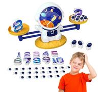 Astronaute Digital Balance - Entraîneur de mathématiques numérique, puzzle créatif astronaute | 30 cartes, système de jeu logique d'équilibre, incluant le bilan éducatif, la pratique, l'astronaute