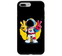 Astronaute Double Signe de Paix rétro Pop Graphic Space Suit Coque pour iPhone 7 Plus/8 Plus