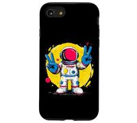 Astronaute Double Signe de Paix rétro Pop Graphic Space Suit Coque pour iPhone SE (2020) / 7/8