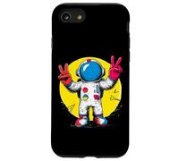 Astronaute Double Signe de Paix rétro Pop Graphic Space Suit Coque pour iPhone SE (2020) / 7/8