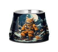 Astronaute DrôLe De Lapin Gamelles AntidéRapantes pour Chiens,Empilables en Acier Inoxydable pour Chiots