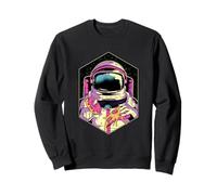 Astronaute drôle mangeant pizza donut espace nourriture galaxie cosmique Sweatshirt