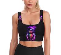 Astronaute écoutant de la Musique Soutien-Gorge de Sport pour Femmes débardeurs de Yoga imprimé rembourré Culture