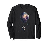 Astronaute en ballon galaxie | Cadeaux d'aventure cosmique dans l'espace Manche Longue