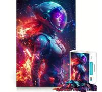 Astronaute en Flammes Puzzle de 1000 pièces pour Adolescents Jeu de logique et de Construction Amusant Découpe de précision Cadeau élégant 38x52cm