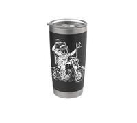 Astronaute équitation une moto Space Art Gobelet isotherme en acier inoxydable double paroi