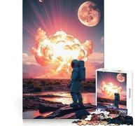 Astronaute et Explosion sur Une planète Extraterrestre Puzzle de 1000 pièces Stimulation mentale, détente et Amusement Bords Lisses Cadeau attentionné (50x75cm)
