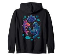 Astronaute et Koi Graphic - Surreal Lotus Space Dream Design Sweat à Capuche