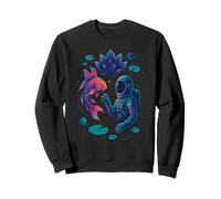 Astronaute et Koi Graphic - Surreal Lotus Space Dream Design Sweatshirt