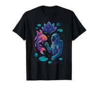 Astronaute et Koi Graphic - Surreal Lotus Space Dream Design T-Shirt