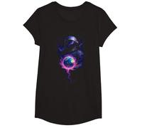 Astronaute et planète, Science, Terre | Univers et Galaxie T-Shirt, Fille, Noir, S