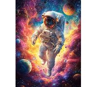 Astronaute explorant une planète cosmique 1000 Pièces Puzzle Collectionneur En Carton Rigide Sans Déformation Rêve magique de science-fiction Haute Difficulté Niveau Expert Décoration Murale Cadeau Fê
