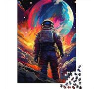 Astronaute Exploration Spatiale Puzzle 1000 Pièces Papier pour Adultes Nuit Étoilée Planètes Puzzle en Famille Détente Concentration Cadeau 52x38cm/1000pcs