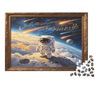 Astronaute Exploration Spatiale Puzzle 1000 Pièces Papier pour Adultes Univers Science Confiance Relaxation Puzzle en Famille Cadeau 38x26cm/1000pcs